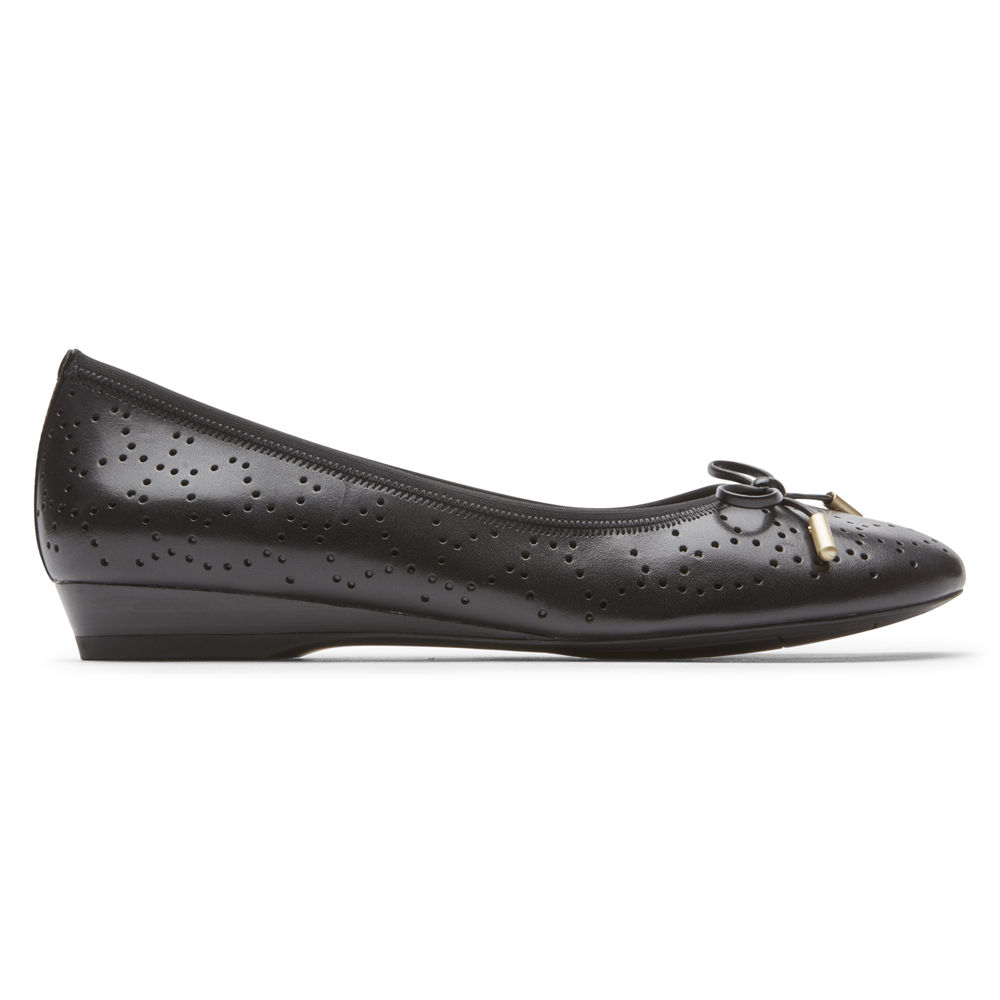 Rockport Lägenheter Skor Dam Svarta - Total Motion Shea Perforated Bow - ZLNVF9264